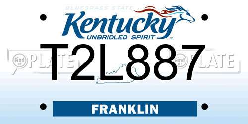 T2L887 Kentucky License Plate