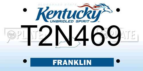 T2N469 Kentucky License Plate