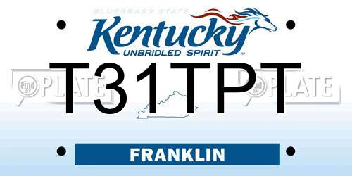 T31TPT Kentucky License Plate