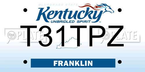 T31TPZ Kentucky License Plate