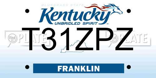 T31ZPZ Kentucky License Plate