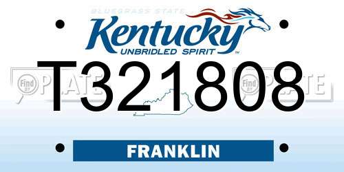 T321808 Kentucky License Plate