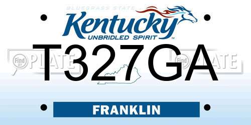 T327GA Kentucky License Plate