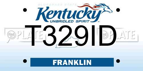 T329ID Kentucky License Plate