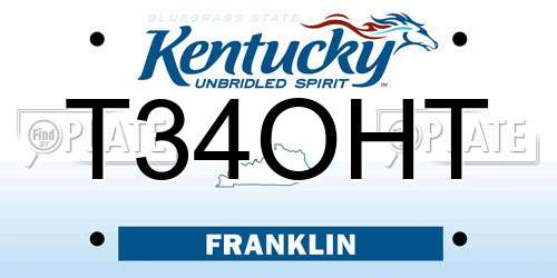 T34OHT Kentucky License Plate