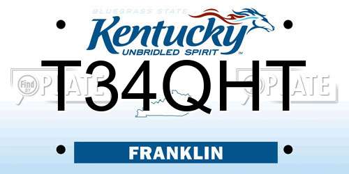 T34QHT Kentucky License Plate