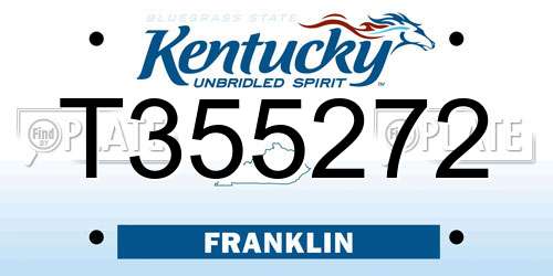 T355272 Kentucky License Plate