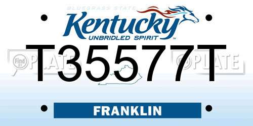 T35577T Kentucky License Plate