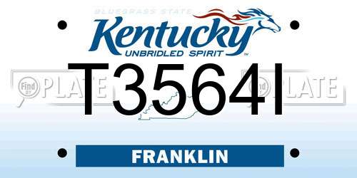 T3564I Kentucky License Plate