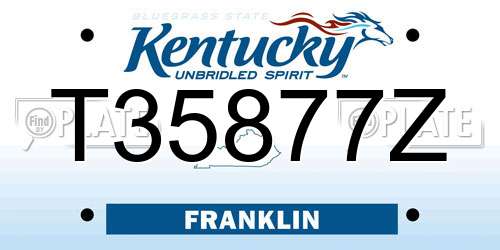 T35877Z Kentucky License Plate