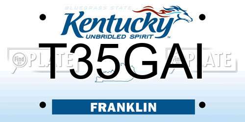 T35GAI Kentucky License Plate