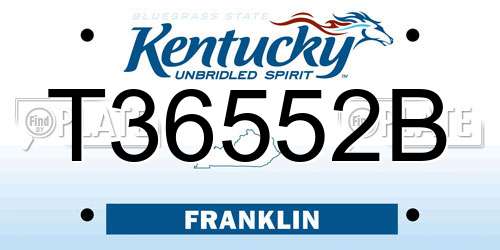 T36552B Kentucky License Plate