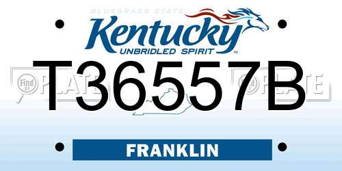 T36557B Kentucky License Plate