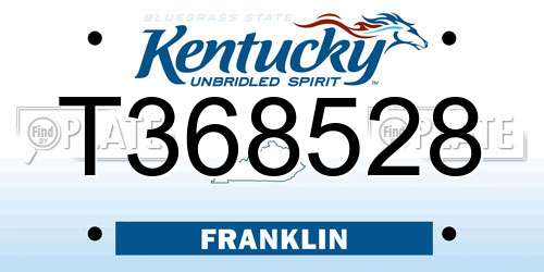 T368528 Kentucky License Plate