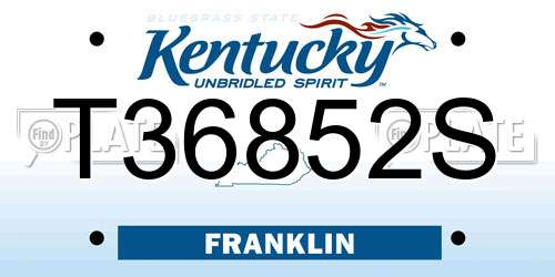T36852S Kentucky License Plate