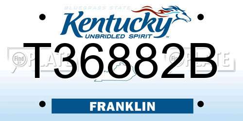 T36882B Kentucky License Plate