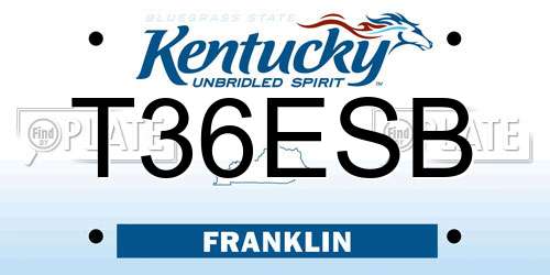 T36ESB Kentucky License Plate