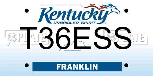 T36ESS Kentucky License Plate