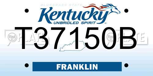T37150B Kentucky License Plate