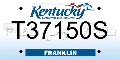 T37150S Kentucky License Plate