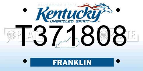 T371808 Kentucky License Plate