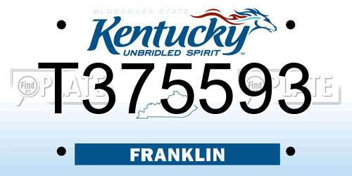 T375593 Kentucky License Plate