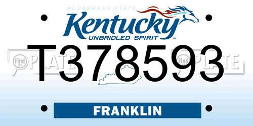 T378593 Kentucky License Plate