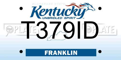 T379ID Kentucky License Plate