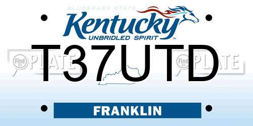 T37UTD Kentucky License Plate