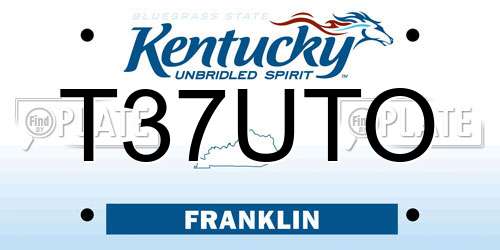 T37UTO Kentucky License Plate