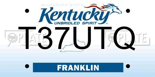 T37UTQ Kentucky License Plate