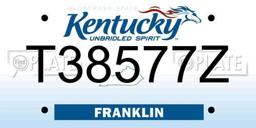 T38577Z Kentucky License Plate
