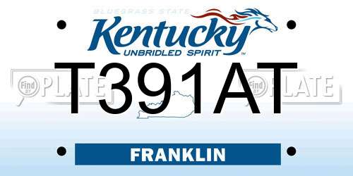 T391AT Kentucky License Plate