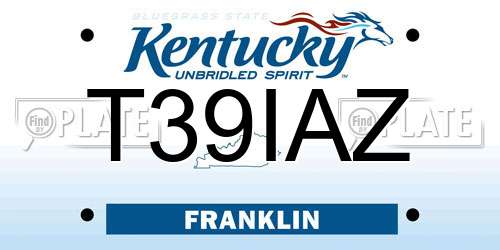 T39IAZ Kentucky License Plate