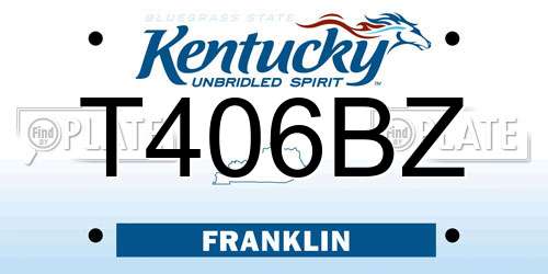 T406BZ Kentucky License Plate