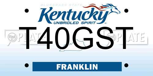 T40GST Kentucky License Plate