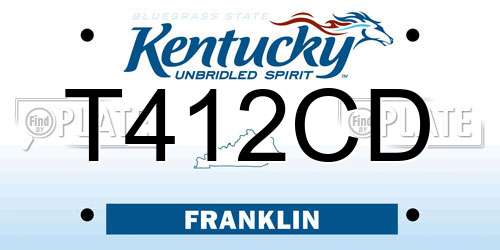 T412CD Kentucky License Plate