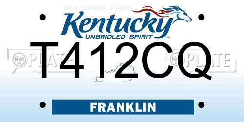 T412CQ Kentucky License Plate