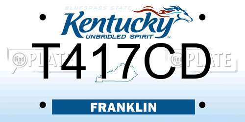 T417CD Kentucky License Plate