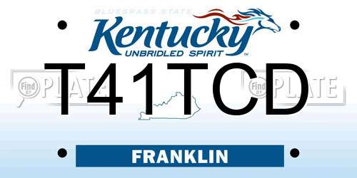 T41TCD Kentucky License Plate