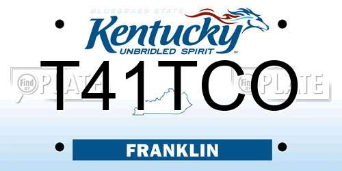 T41TCO Kentucky License Plate