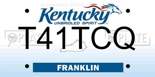 T41TCQ Kentucky License Plate