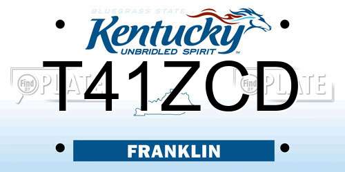 T41ZCD Kentucky License Plate