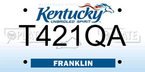 T421QA Kentucky License Plate