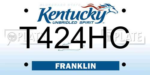 T424HC Kentucky License Plate