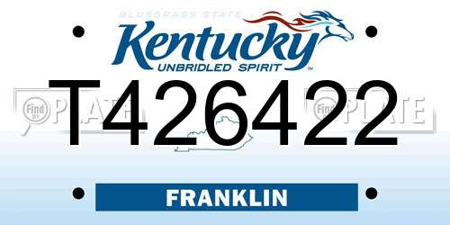 T426422 Kentucky License Plate