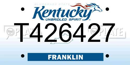 T426427 Kentucky License Plate