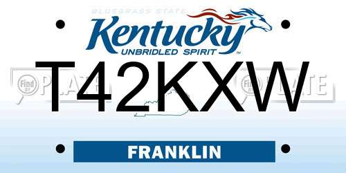 T42KXW Kentucky License Plate