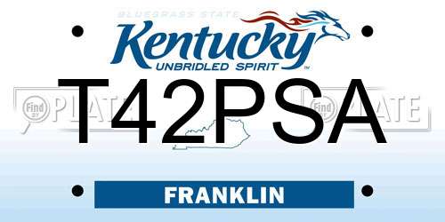 T42PSA Kentucky License Plate