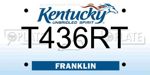 T436RT Kentucky License Plate